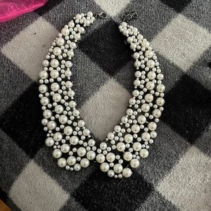 Silver colored beaded collar
